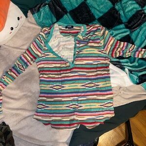 Chaps Multicolor Striped Top